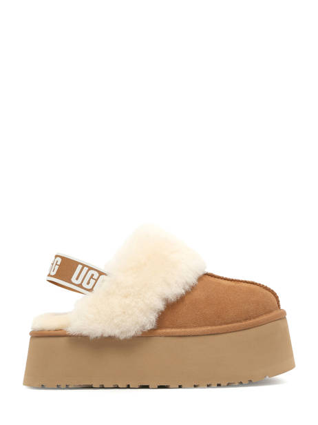 Mules Avec Brides Funkette En Cuir Ugg Marron accessoires 1113474