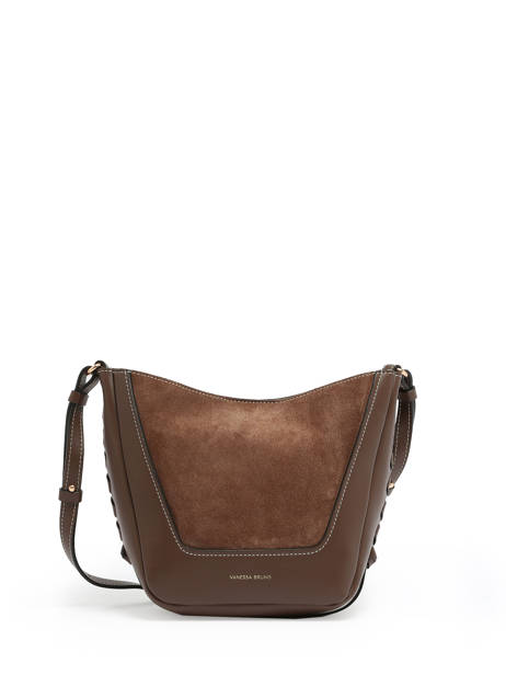 Sac BandouliÃ¨re Lou Cuir Vanessa bruno Marron lou 88V40905