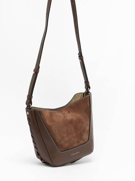 Sac BandouliÃ¨re Lou Cuir Vanessa bruno Marron lou 88V40905 vue secondaire 2