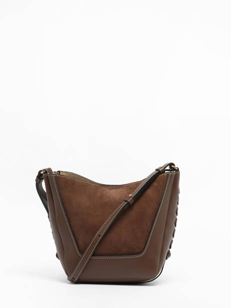 Sac BandouliÃ¨re Lou Cuir Vanessa bruno Marron lou 88V40905 vue secondaire 4