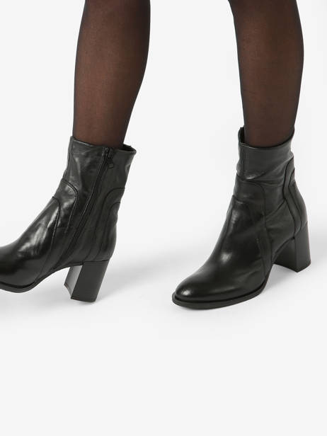 Bottines Ã  Talon En Cuir Mjus Noir women P26206 vue secondaire 2