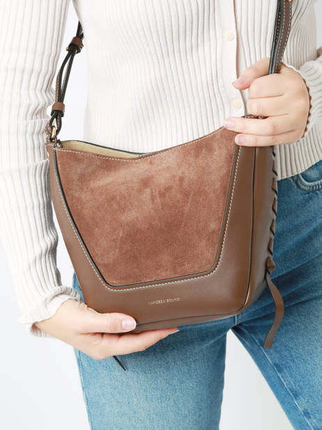 Sac BandouliÃ¨re Lou Cuir Vanessa bruno Marron lou 88V40905 vue secondaire 1