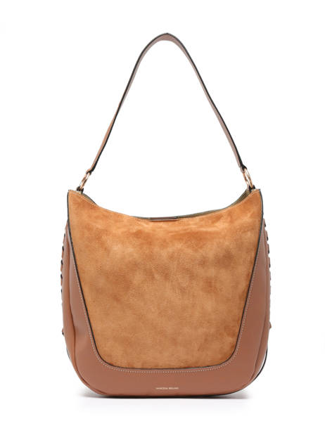 Sac PortÃ© Ã©paule Lou Cuir Vanessa bruno Marron lou 88V40904