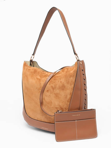 Sac PortÃ© Ã©paule Lou Cuir Vanessa bruno Marron lou 88V40904 vue secondaire 2