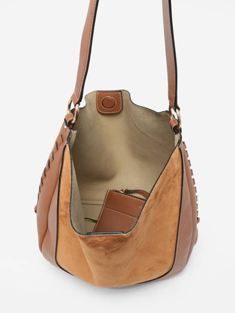 Sac PortÃ© Ã©paule Lou Cuir Vanessa bruno Marron lou 88V40904 vue secondaire 3