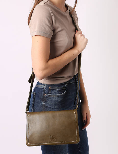 Sac BandouliÃ¨re Boston Cuir Basilic pepper Vert boston BBOS01 vue secondaire 1