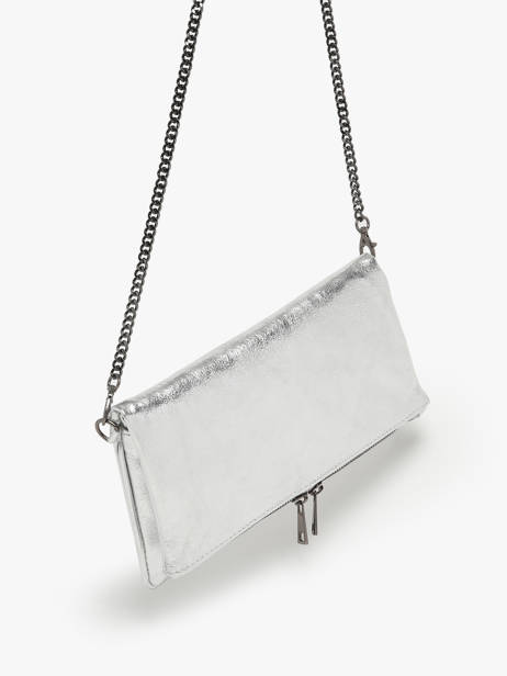 Sac BandouliÃ¨re Nine Cuir Milano Argent nine NI22112N vue secondaire 2