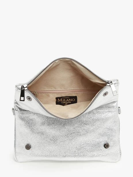 Sac BandouliÃ¨re Nine Cuir Milano Argent nine NI22112N vue secondaire 3