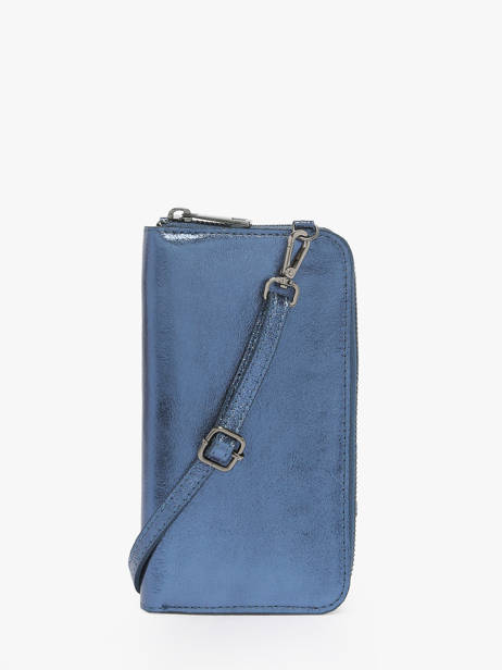 Ã‰tui TÃ©lÃ©phone Et BandouliÃ¨re Cuir Milano Bleu nine NI23068 vue secondaire 4