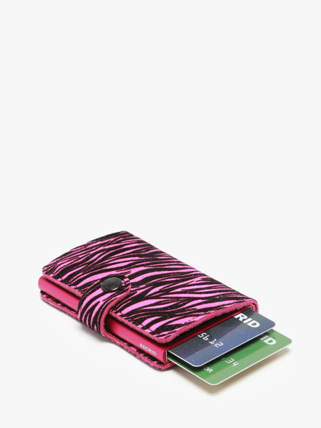 Porte-cartes Mini ZÃ©bra Cuir Secrid Rose zebra MZE vue secondaire 1