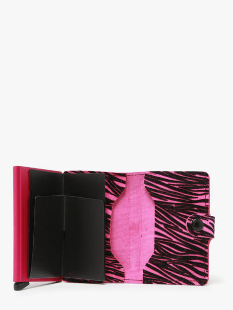 Porte-cartes Mini ZÃ©bra Cuir Secrid Rose zebra MZE vue secondaire 2