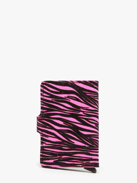 Porte-cartes Mini ZÃ©bra Cuir Secrid Rose zebra MZE vue secondaire 3