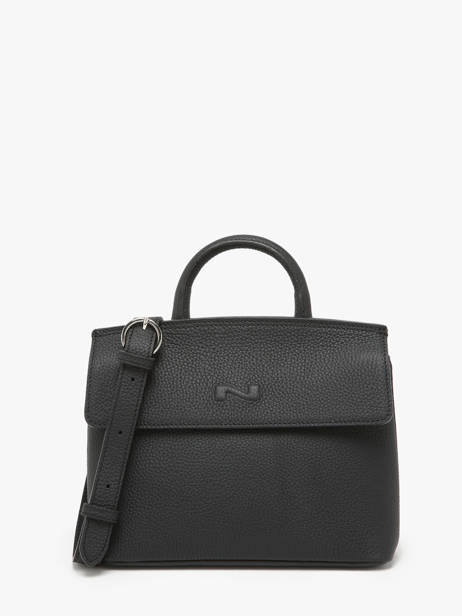 Sac BandouliÃ¨re Calie Cuir Nathan baume Noir nathan 19