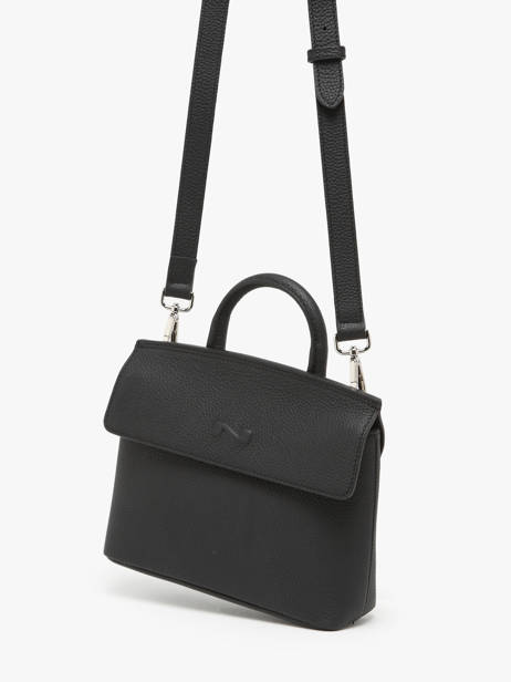 Sac BandouliÃ¨re Calie Cuir Nathan baume Noir nathan 19 vue secondaire 2