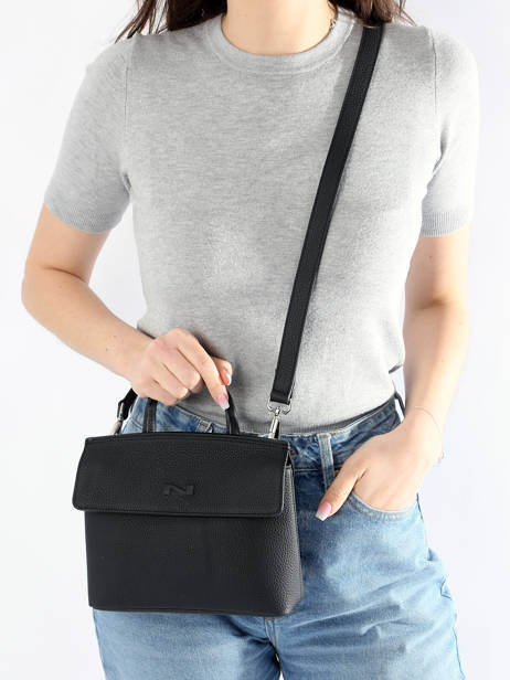Sac BandouliÃ¨re Calie Cuir Nathan baume Noir nathan 19 vue secondaire 1