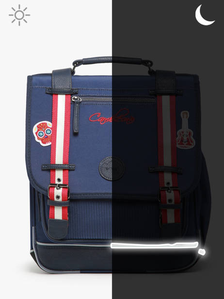 Sac Ã  Dos 2 Compartiments Cameleon Bleu vintage family boulanger SD39 vue secondaire 7