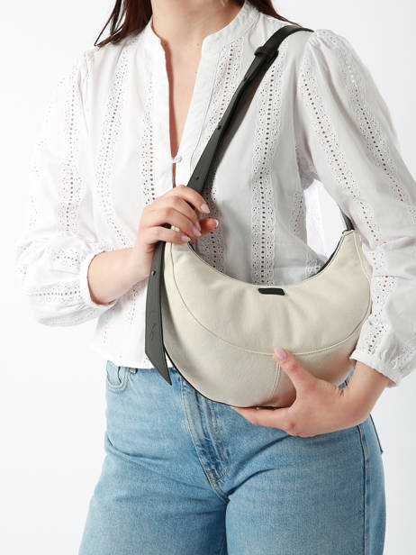 Sac PortÃ© Ã©paule M Sosoomao Coton Et Cuir Etrier Noir sosoomao coton ECSC057M vue secondaire 1