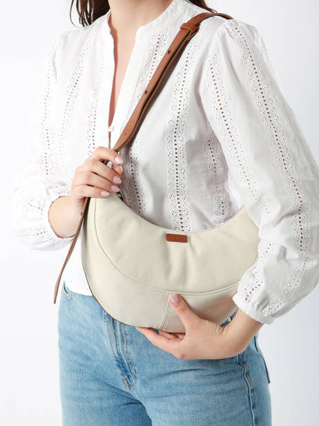 Sac PortÃ© Ã©paule M Sosoomao Coton Et Cuir Etrier Marron sosoomao coton ECSC057M vue secondaire 1
