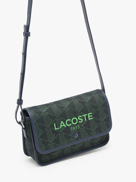 Sac PortÃ© Ã©paule Heritage Monogramme Coton Lacoste Bleu heritage monogramme NF4513HK vue secondaire 2