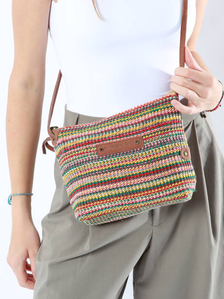 Sac Bandoulière Over The Rainbow Raphia Le voyage en panier Multicolore over the rainbow PM457 vue secondaire 1