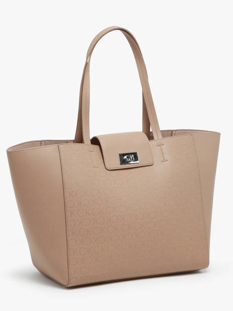 Cabas Ck Push Polyester RecyclÃ© Calvin klein jeans Marron ck push K612147 vue secondaire 2