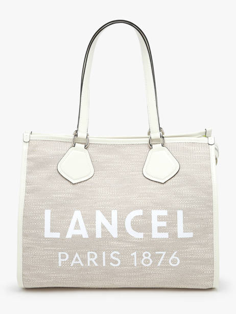 Sac Cabas D'Ã©tÃ© ZippÃ© Toile De Jute Et Cuir Lancel Beige cabas d'ete A13310