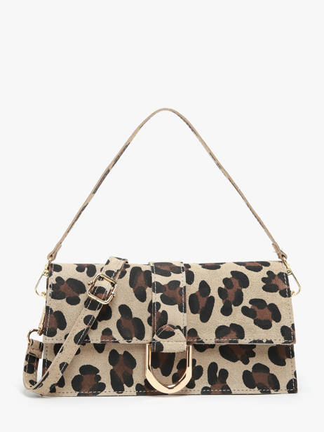 Sac PortÃ© Ã©paule Velvet Leopardo Cuir Milano Multicolore velvet leopardo VL24066