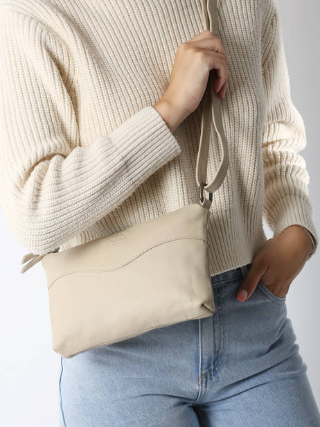 Sac BandouliÃ¨re Cow Cuir Basilic pepper Beige cow BCOW68 vue secondaire 1