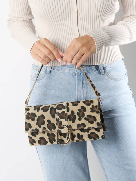 Sac PortÃ© Ã©paule Velvet Leopardo Cuir Milano Multicolore velvet leopardo VL24066 vue secondaire 1