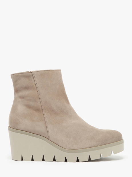 Boots Talon CompensÃ© En Cuir Gabor Beige women 12