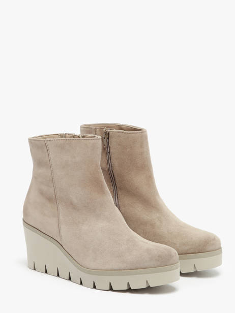 Boots Talon CompensÃ© En Cuir Gabor Beige women 12 vue secondaire 2