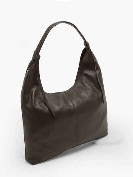 Sac PortÃ© Ã©paule Caviar Cuir Milano Marron caviar CA24091 vue secondaire 2