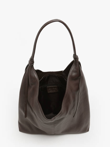 Sac PortÃ© Ã©paule Caviar Cuir Milano Marron caviar CA24091 vue secondaire 3