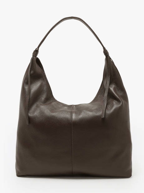 Sac PortÃ© Ã©paule Caviar Cuir Milano Marron caviar CA24091 vue secondaire 4