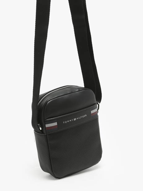 Sac BandouliÃ¨re Tommy hilfiger Noir corporate AM12724 vue secondaire 2