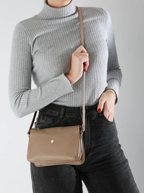 Sac BandouliÃ¨re Luna Cuir Hexagona Marron luna 6820086 vue secondaire 1