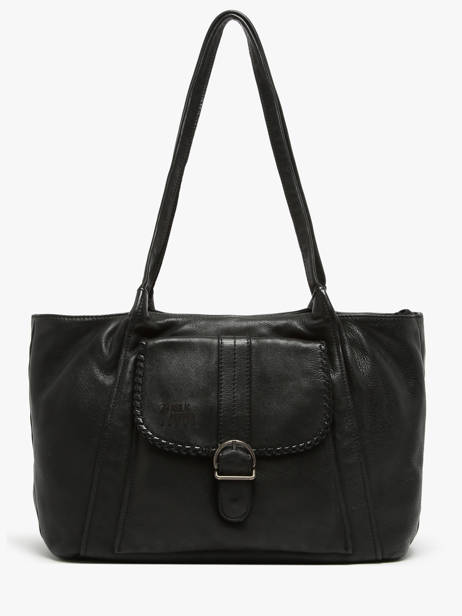 Sac PortÃ© Ã©paule Utility Cuir Basilic pepper Noir utility BUTI07
