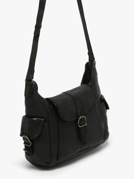 Sac BandouliÃ¨re Utility Cuir Basilic pepper Noir utility BUTI08 vue secondaire 2