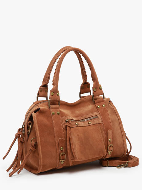 Sac PortÃ© Ã©paule Velvet Cuir Milano Marron velvet VE24094 vue secondaire 2