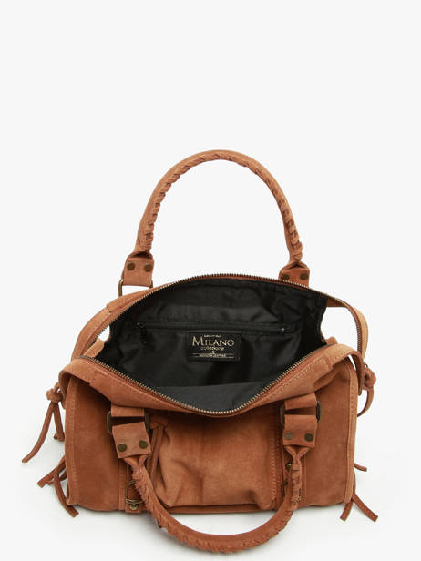 Sac PortÃ© Ã©paule Velvet Cuir Milano Marron velvet VE24094 vue secondaire 3