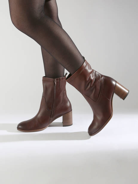 Bottines Ã  Talon En Cuir Gabor Marron women 55 vue secondaire 1