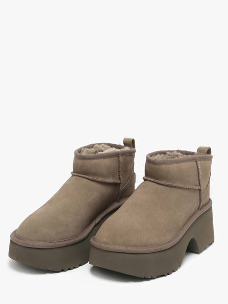 Boots Classic Ultra Mini Semelle CompensÃ©e En Cuir Ugg Marron women 1158311 vue secondaire 2
