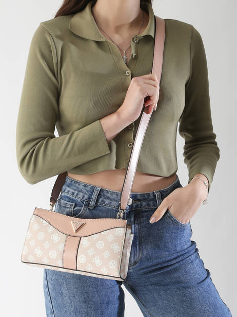 Sac BandouliÃ¨re Izzy Polyurethane Guess Beige izzy PG952112 vue secondaire 1