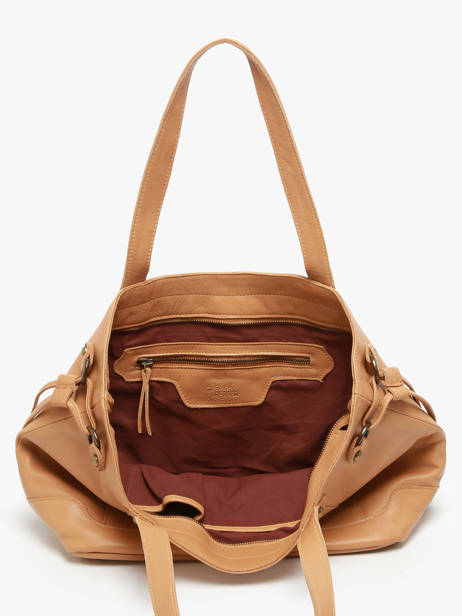 Sac PortÃ© Ã©paule Cow Cuir Basilic pepper Marron cow 155N vue secondaire 3
