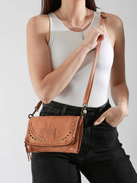 Sac BandouliÃ¨re Glam Eyelet Cuir Basilic pepper Marron glam eyelet BGLE43 vue secondaire 1