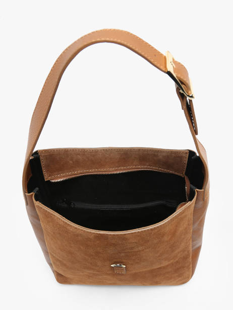 Sac PortÃ© Ã©paule Velvet Caviar Cuir Milano Marron velvet caviar VC24118 vue secondaire 3