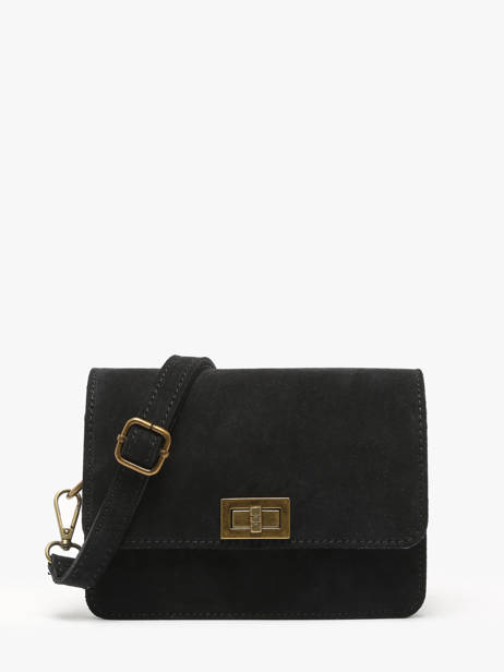 Sac BandouliÃ¨re Velvet Cuir Milano Noir velvet VE24115