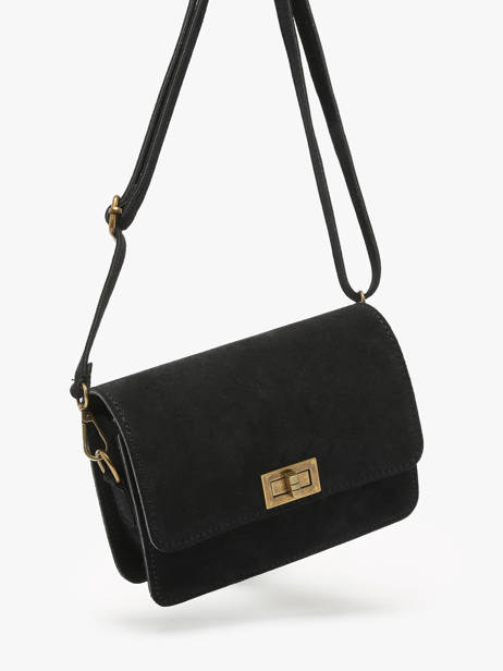 Sac BandouliÃ¨re Velvet Cuir Milano Noir velvet VE24115 vue secondaire 2