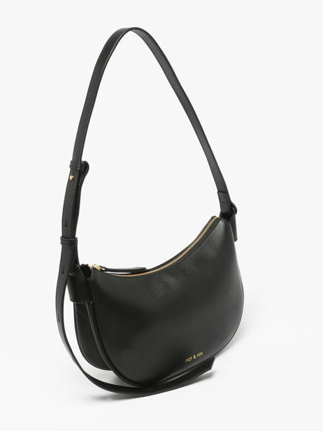 Sac BandouliÃ¨re Vintage Cuir Nat et nin Noir vintage LUNE vue secondaire 2
