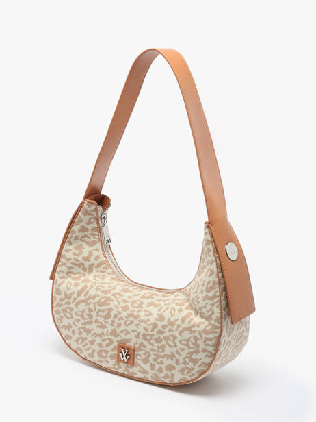 Sac PortÃ© Ã©paule Leopard Polyester Vanessa wu Beige leopard MA0131 vue secondaire 2